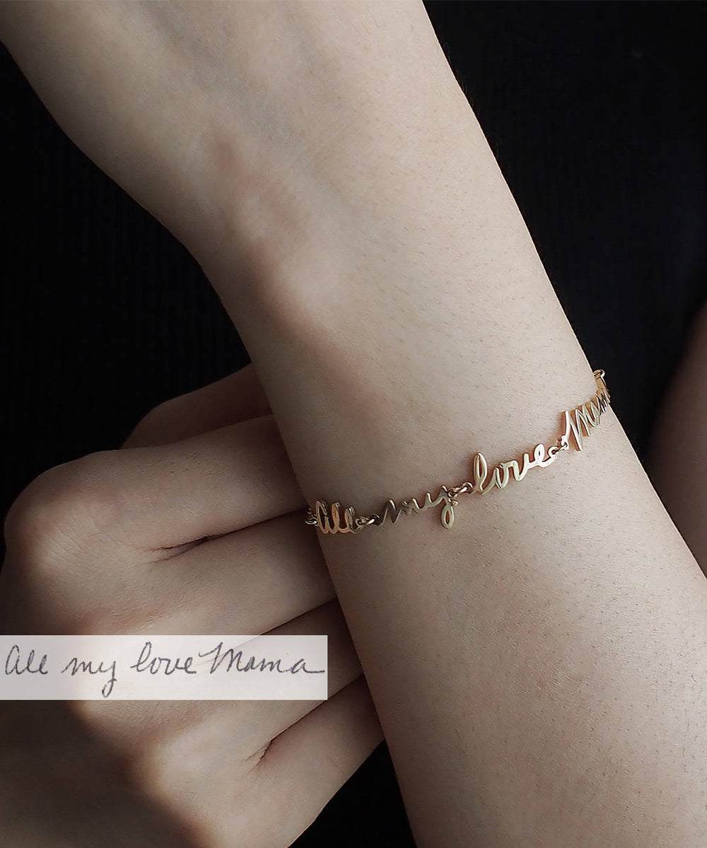Custom Handwriting Bracelet: Actual Signature Jewelry Keepsake