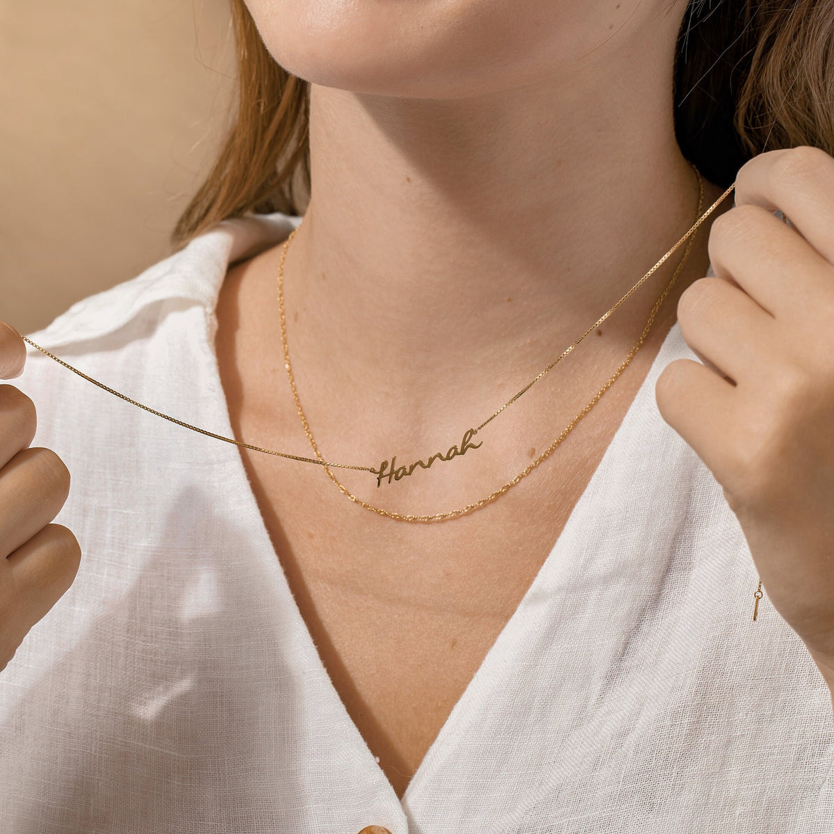 Personalized Name Necklace With Baby Box Chain