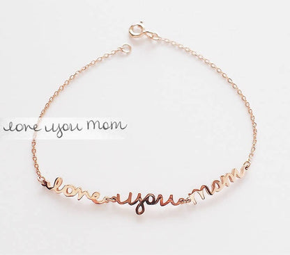 Custom Handwriting Bracelet: Actual Signature Jewelry Keepsake