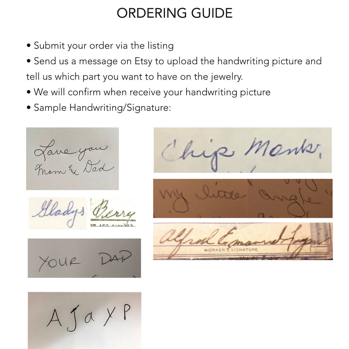 Custom Handwriting Bracelet: Actual Signature Jewelry Keepsake