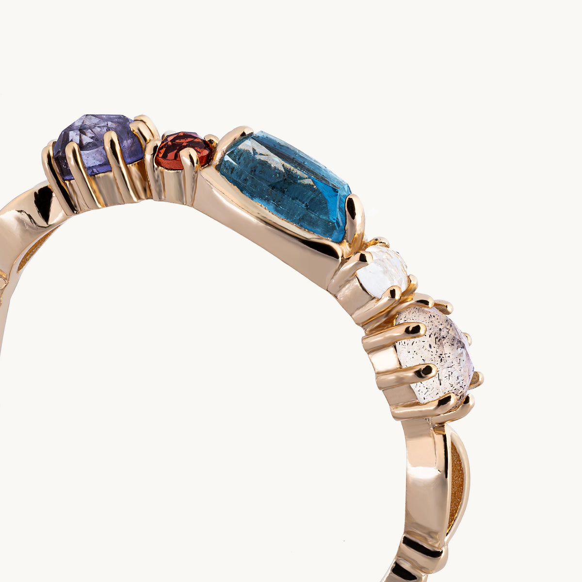 Colorful Gemstone Row Ring