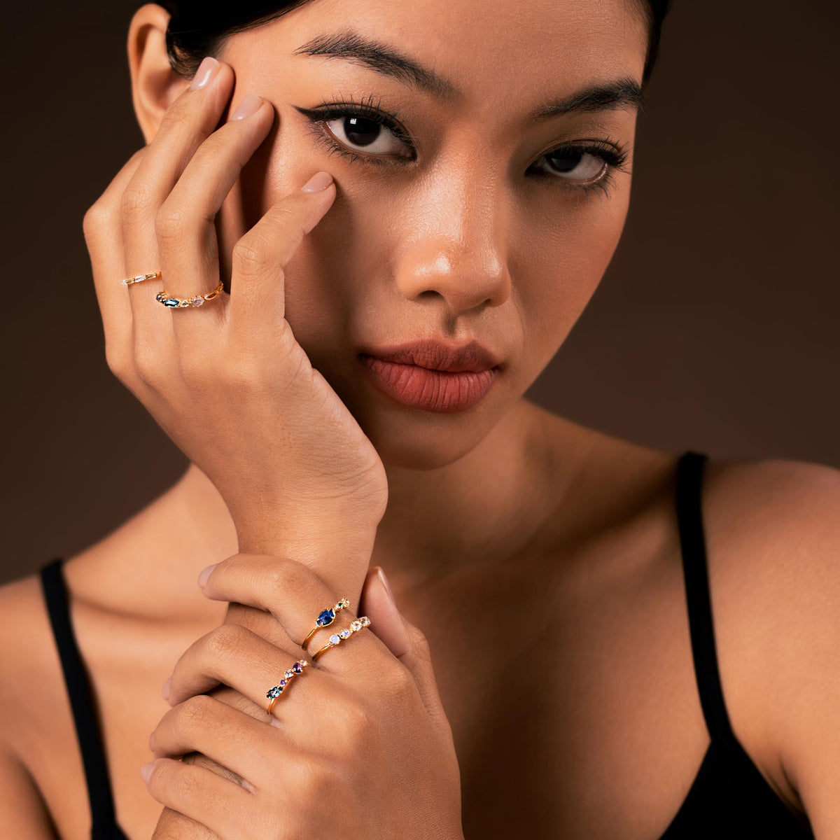 Perdiot & Diamond Band Ring