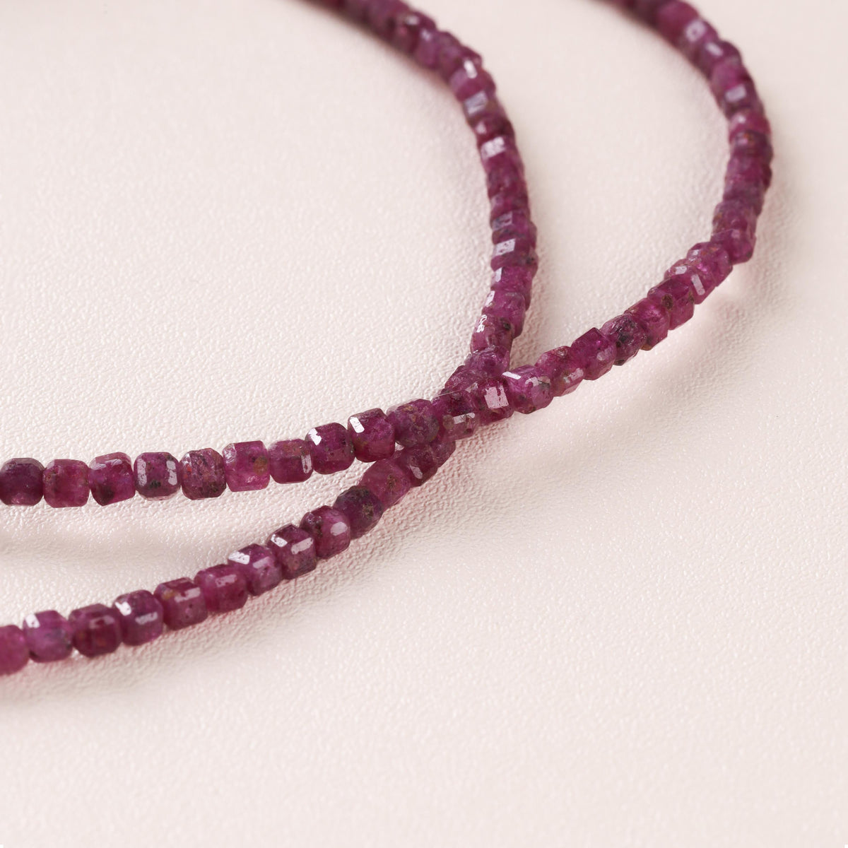 Dainty Ruby Initial Necklace
