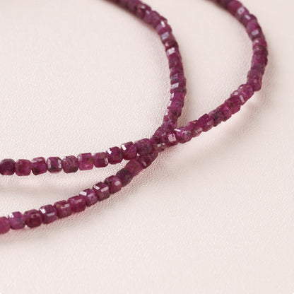 Dainty Ruby Initial Necklace