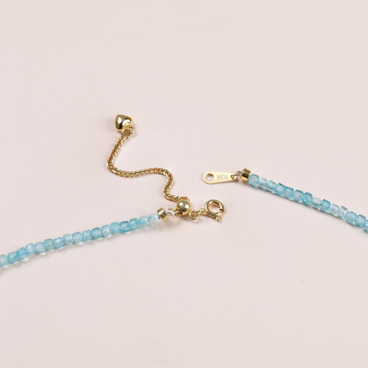 Ocean Blue Topaz Initial Necklace