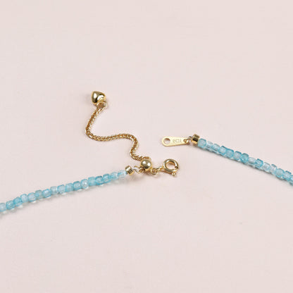 Ocean Blue Topaz Initial Necklace