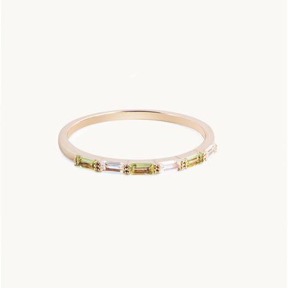 Perdiot & Diamond Band Ring