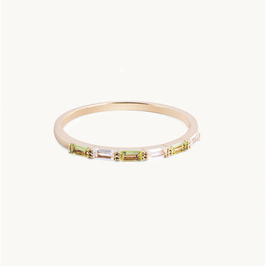 Perdiot & Diamond Band Ring