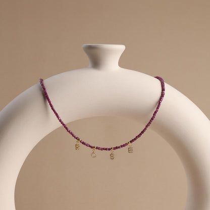 Dainty Ruby Initial Necklace