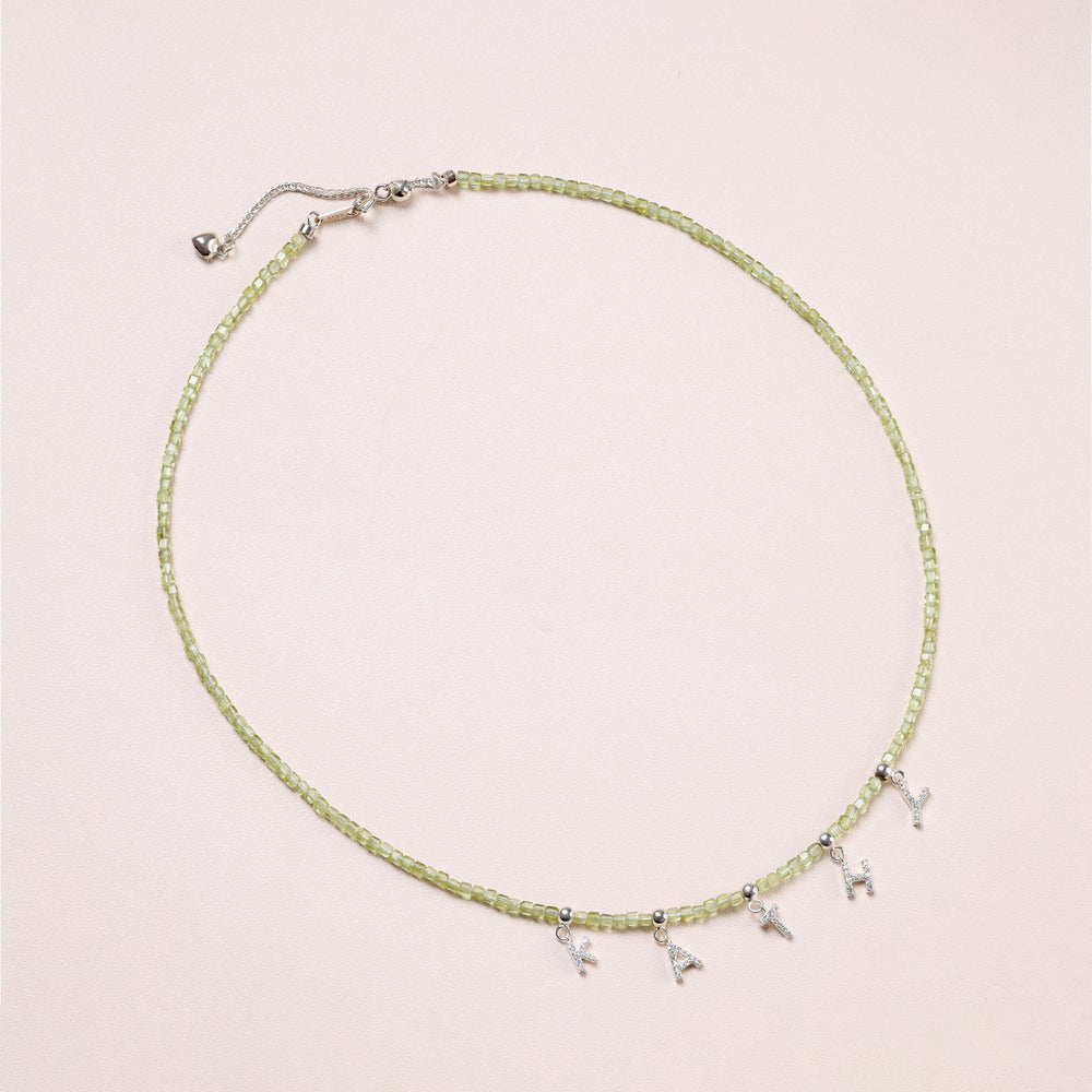 Peridot Initial Necklace