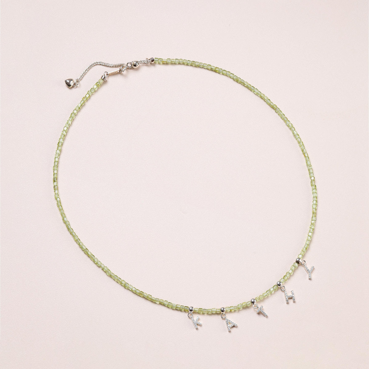 Peridot Initial Necklace
