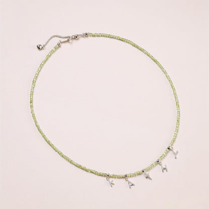 Peridot Initial Necklace