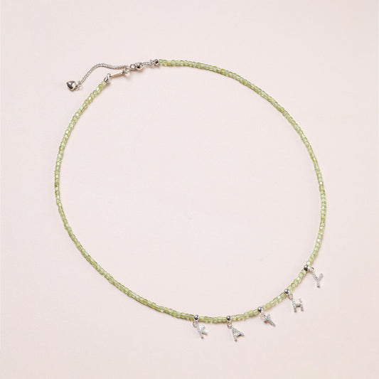 Peridot Initial Necklace