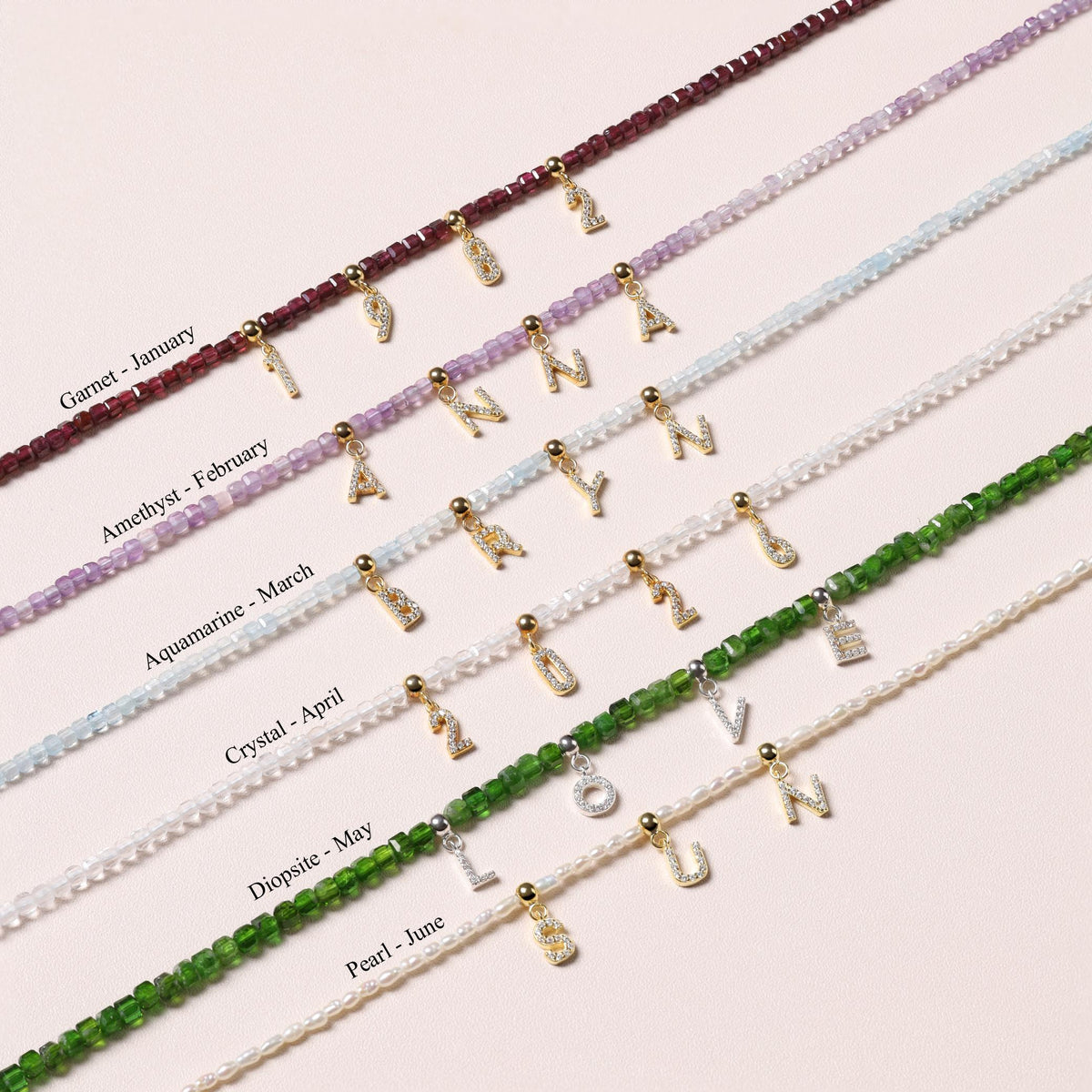Peridot Initial Necklace