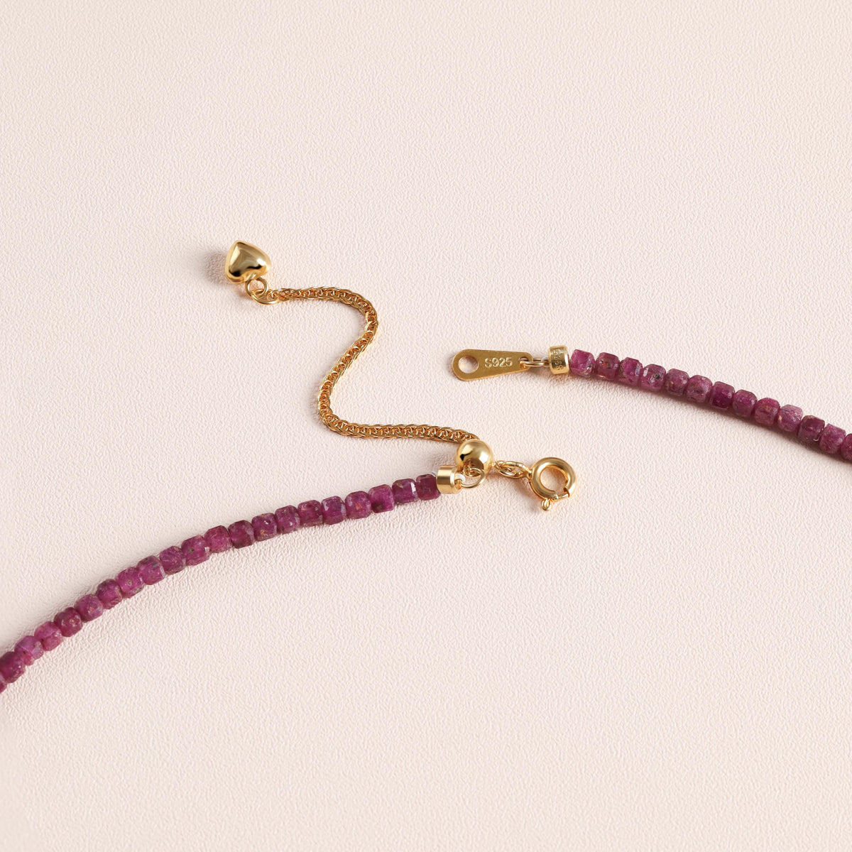 Dainty Ruby Initial Necklace