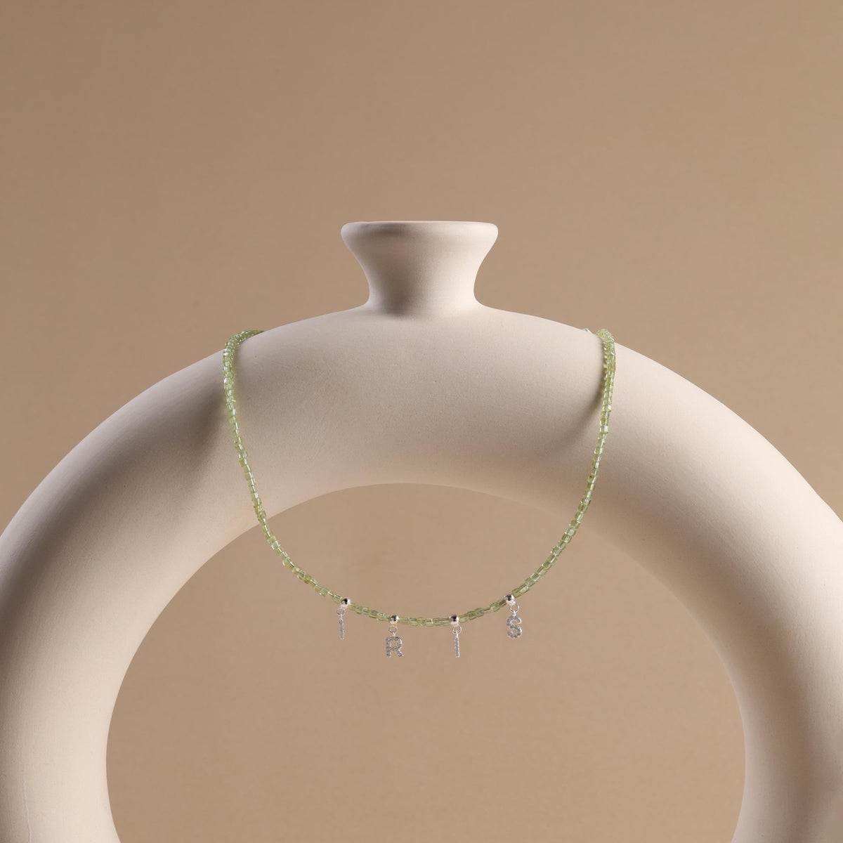 Peridot Initial Necklace