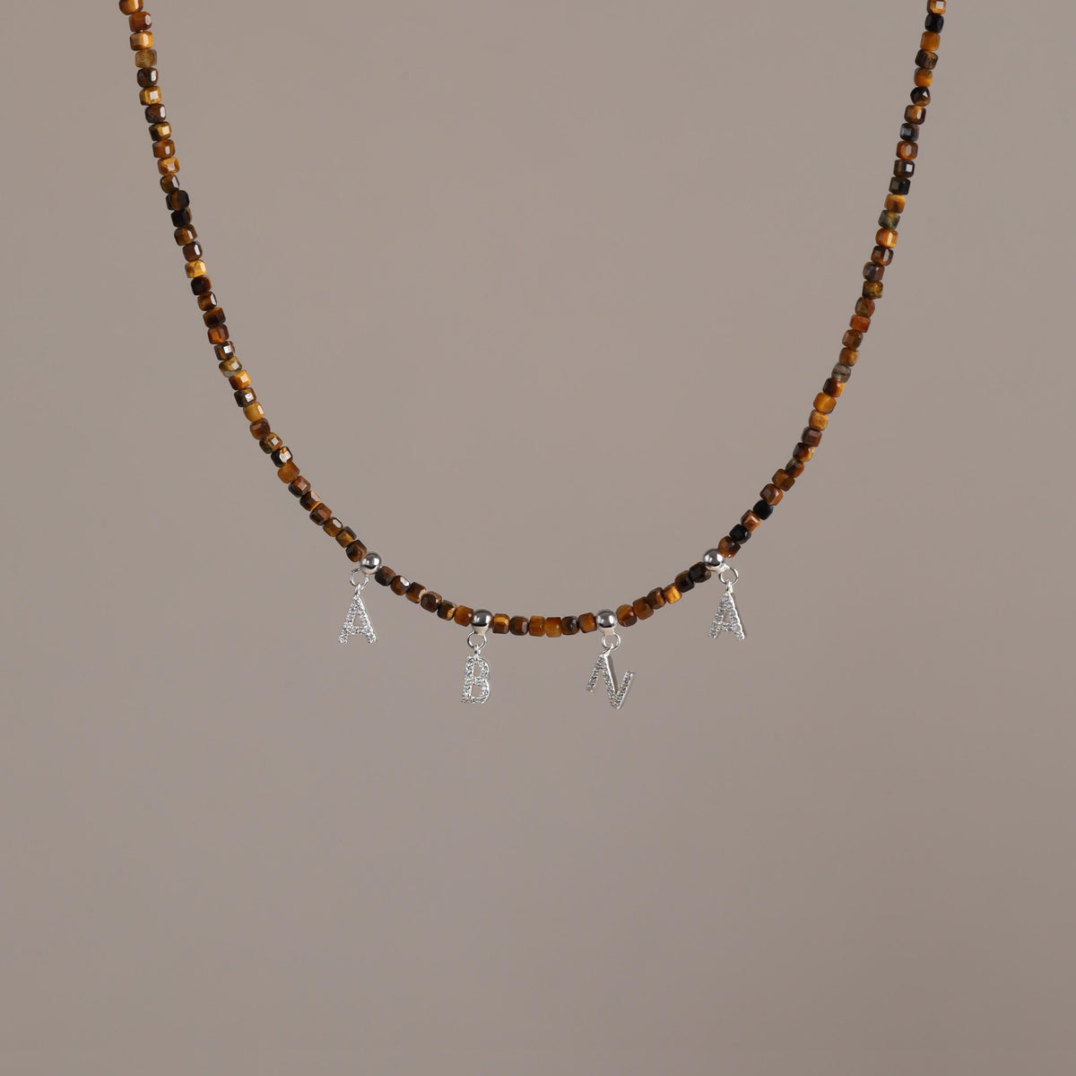 Personalized Tiger Eye Necklace