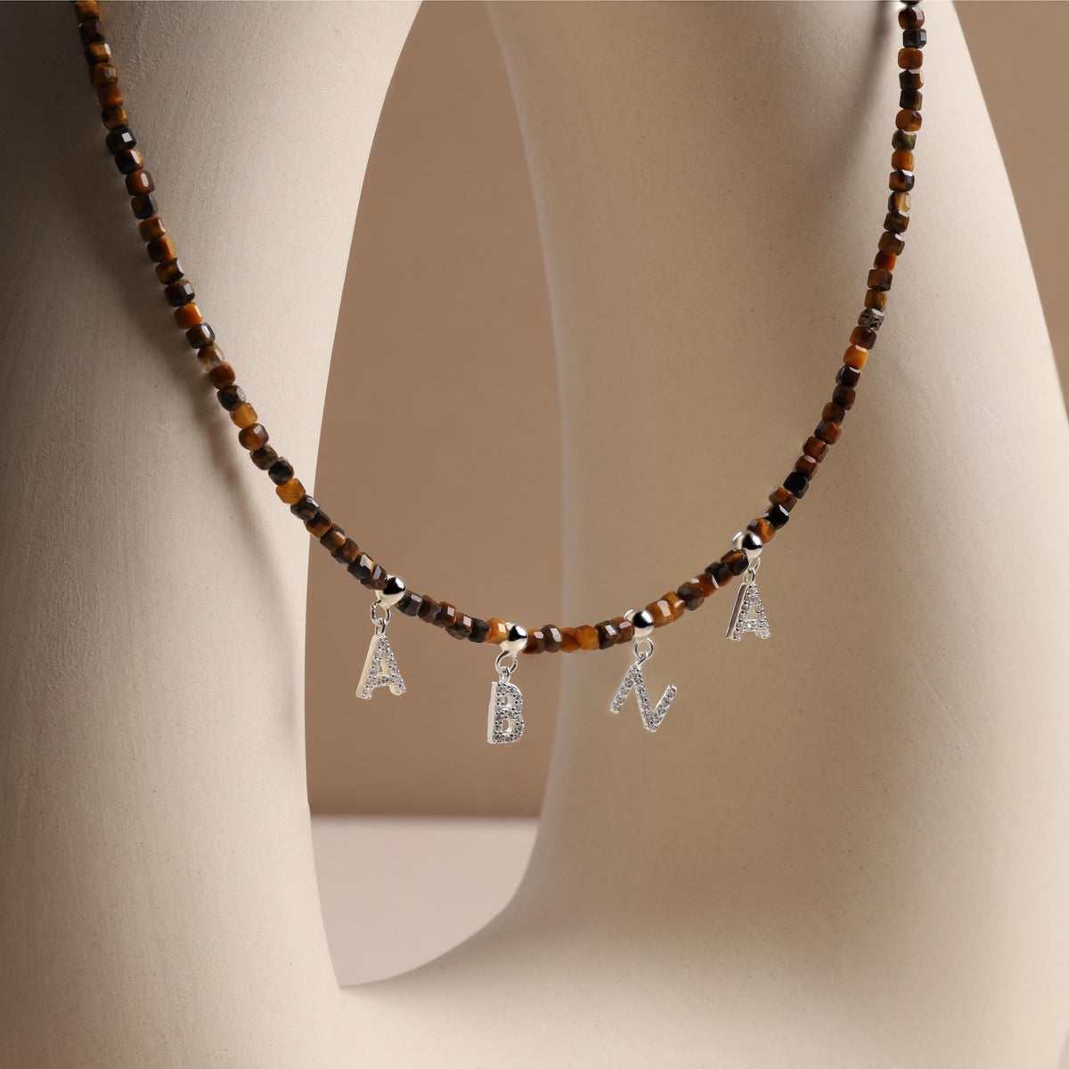 Personalized Tiger Eye Necklace