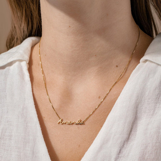Box Chain Name Necklace