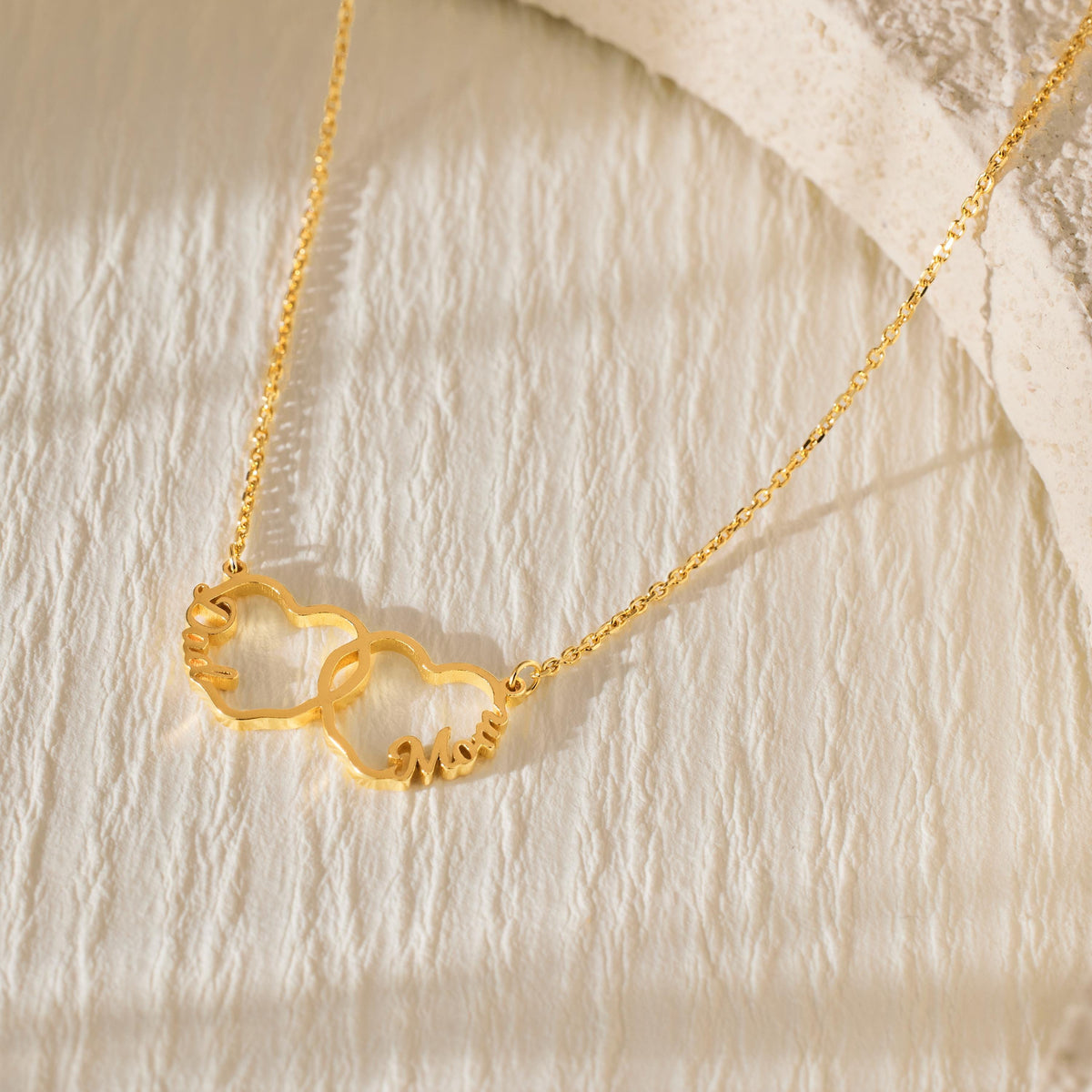 Custom Interlocking Hearts Name Necklace