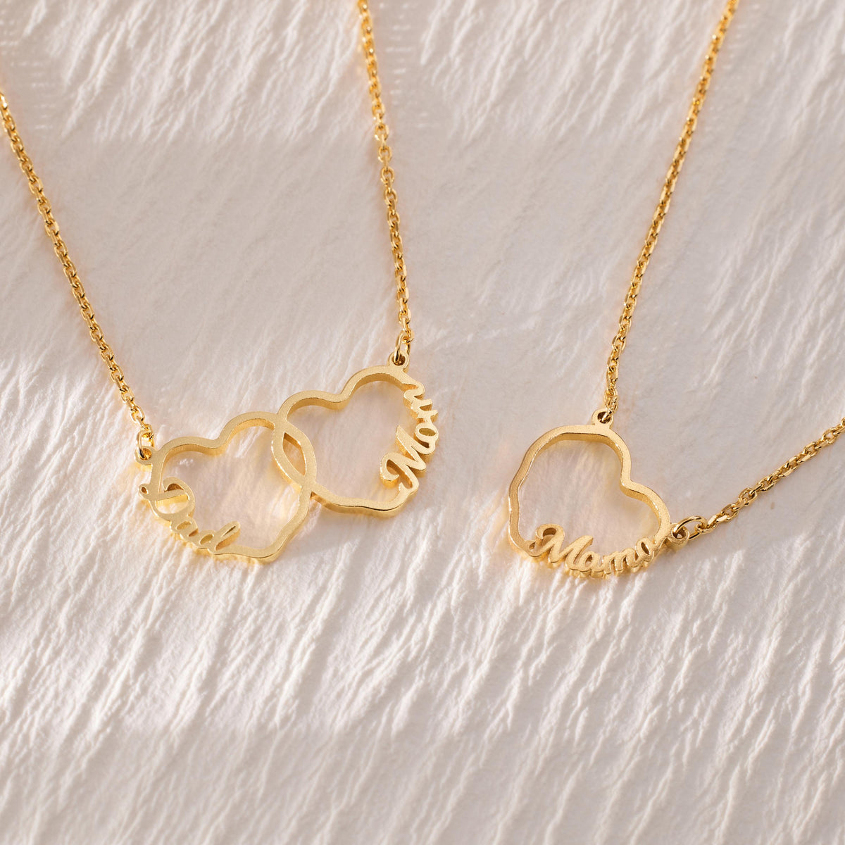 Custom Linked Hearts Necklace with Names