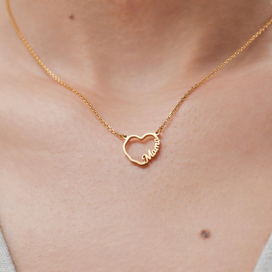 Custom Linked Hearts Necklace with Names