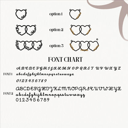 Custom Linked Hearts Necklace with Names