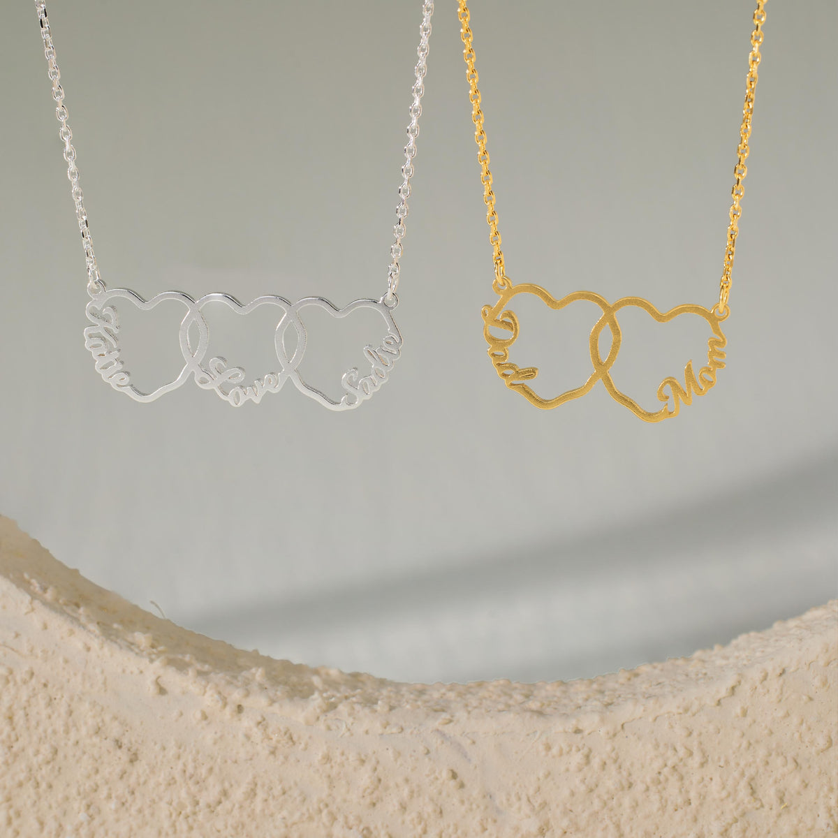 Custom Interlocking Hearts Name Necklace