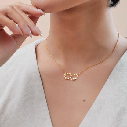 Custom Interlocking Hearts Name Necklace
