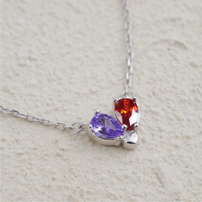 Custom Teardrop Birthstone Necklace
