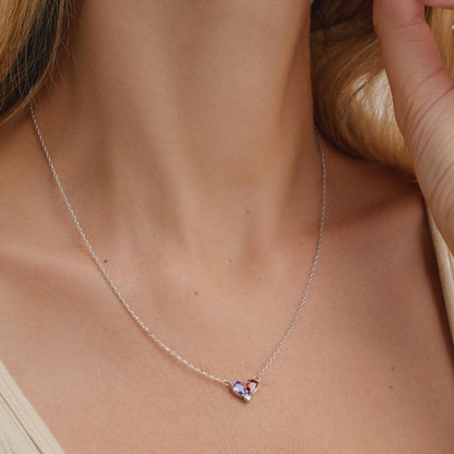 Custom Teardrop Birthstone Necklace