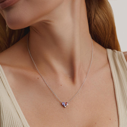 Custom Teardrop Birthstone Necklace