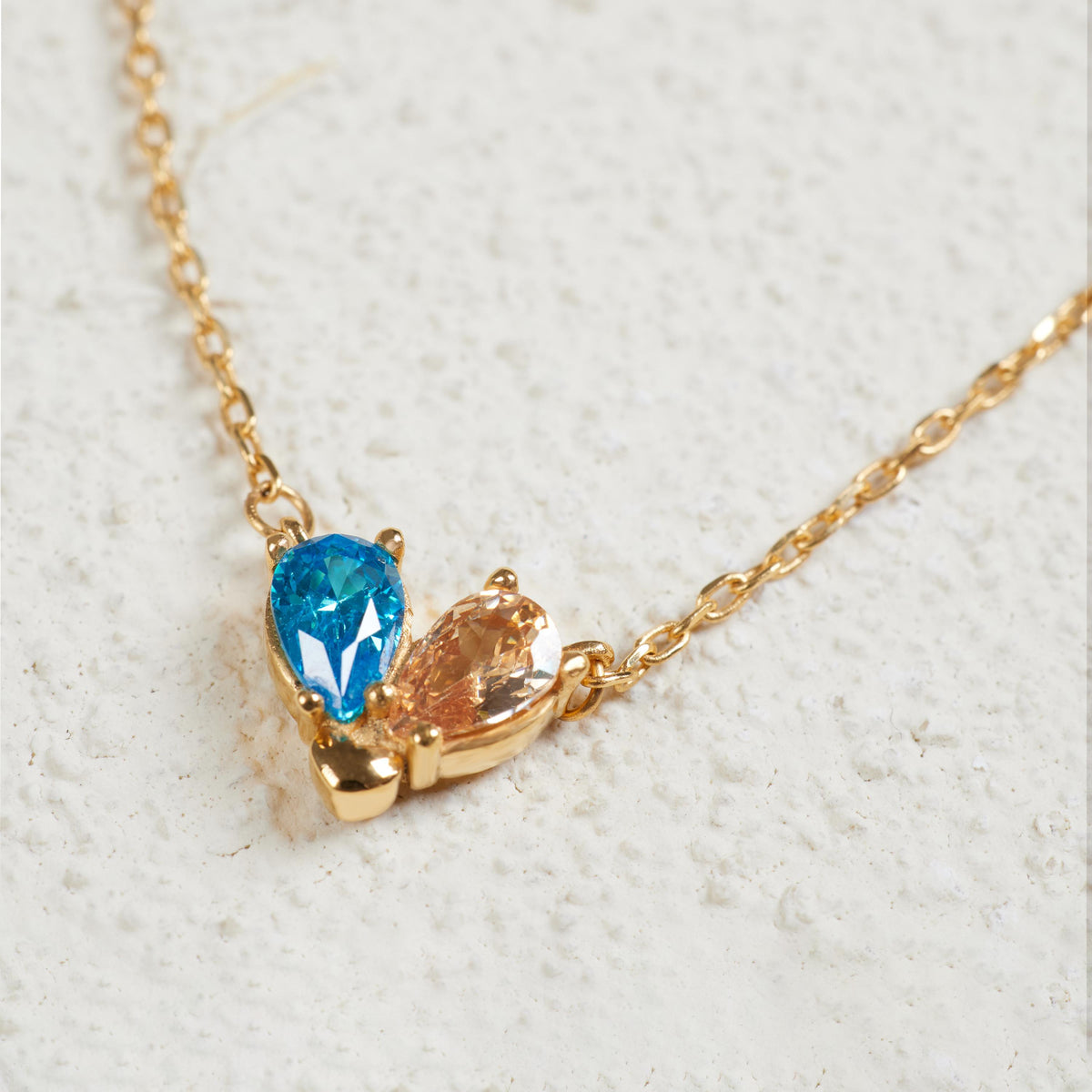 Custom Teardrop Birthstone Necklace