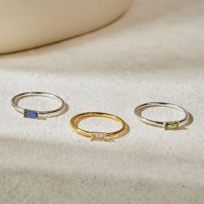 Baguette Birthstone Ring
