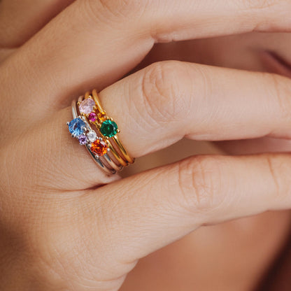 Couple Birthstone Ring