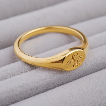Personalized Oval Signet Ring