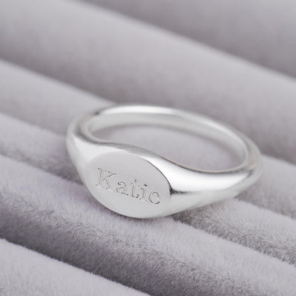 Personalized Oval Signet Ring