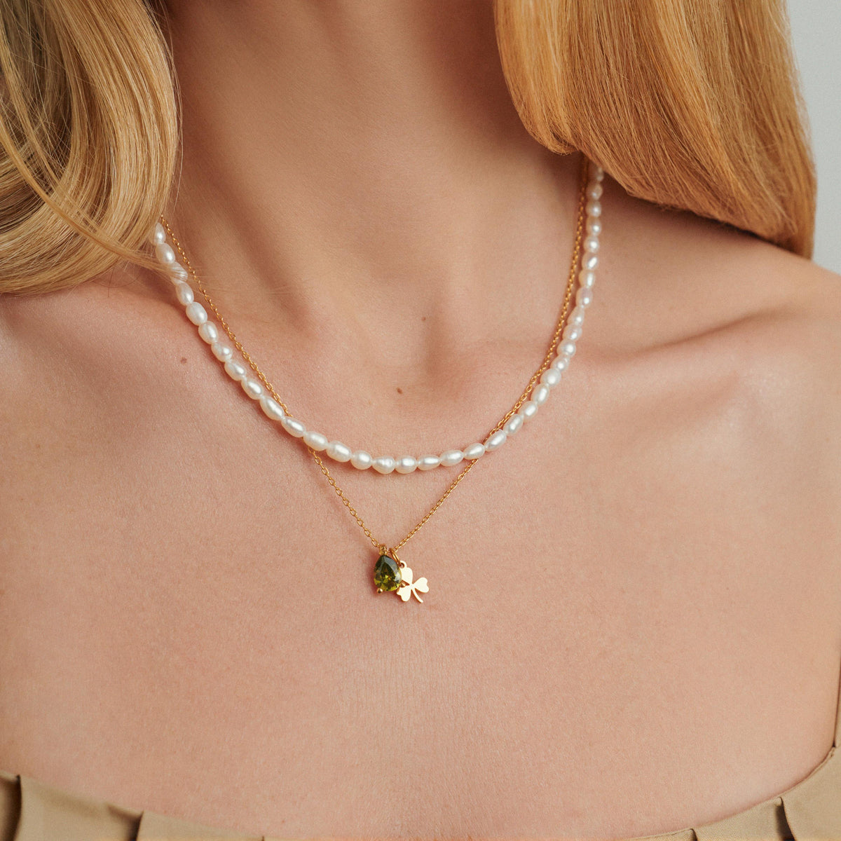 Solitaire Pear Birthstone Necklace
