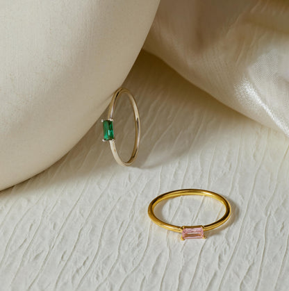 Baguette Birthstone Ring
