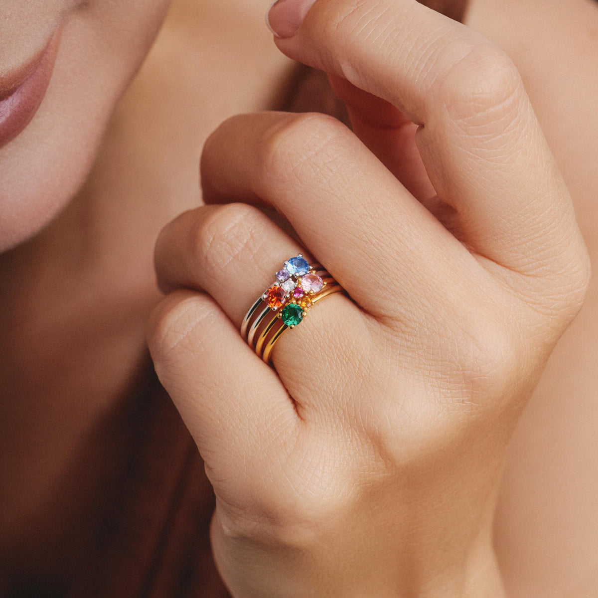 Couple Birthstone Ring