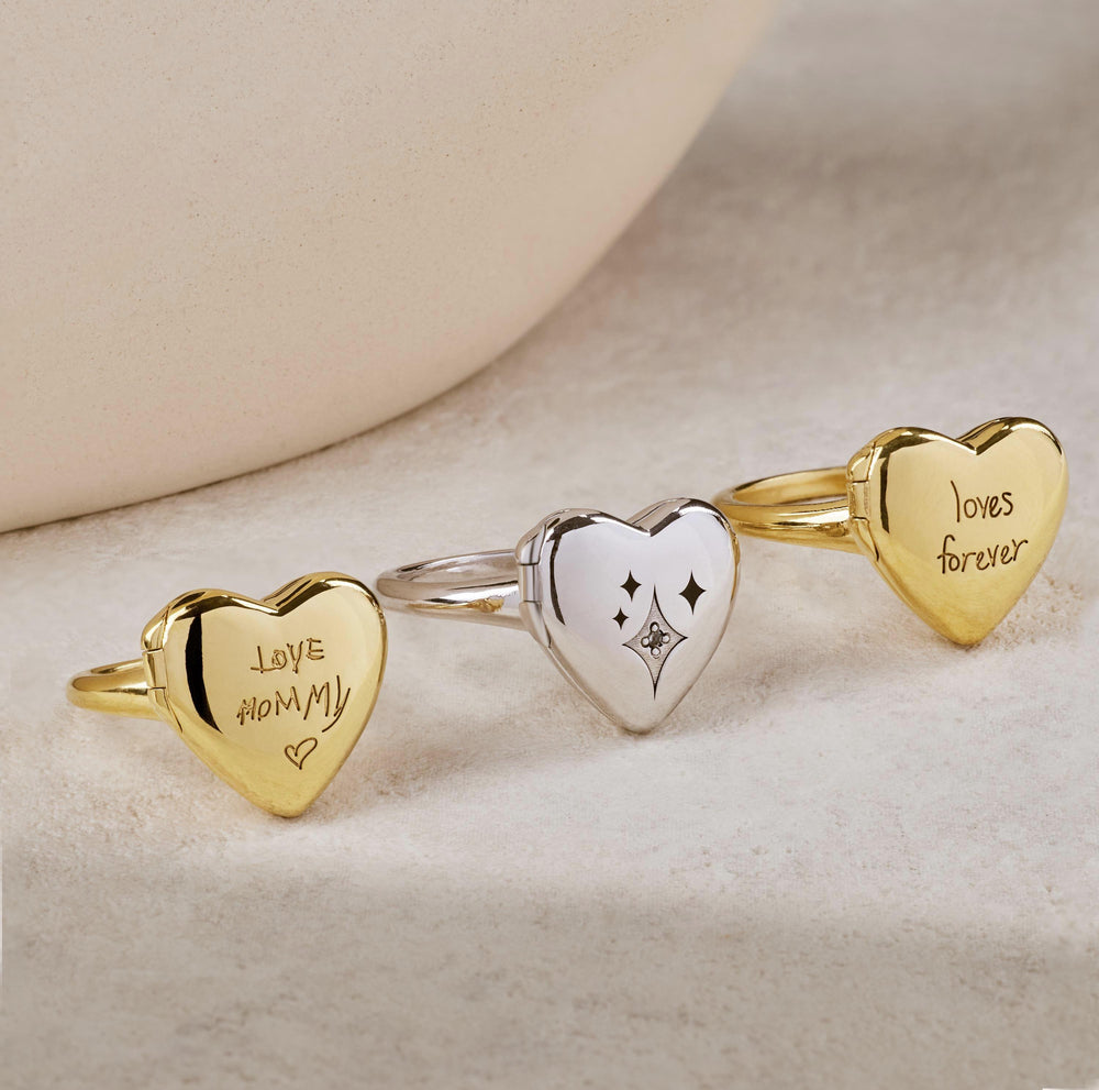 Personalized Heart Locket Ring