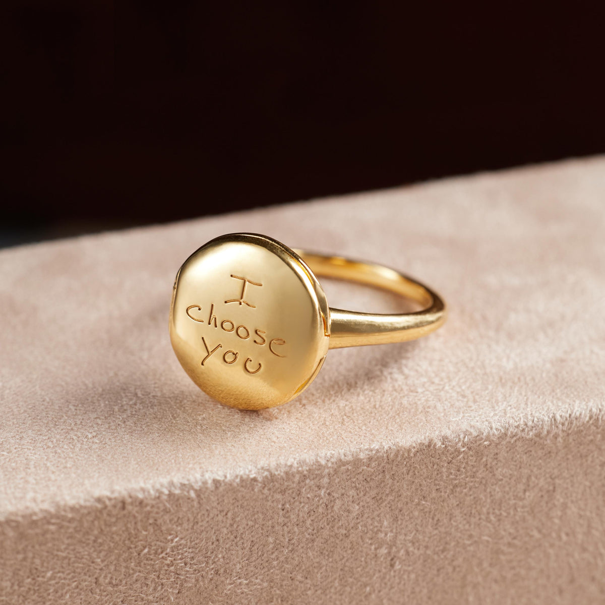 Custom Round Locket Ring