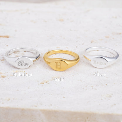 Personalized Oval Signet Ring