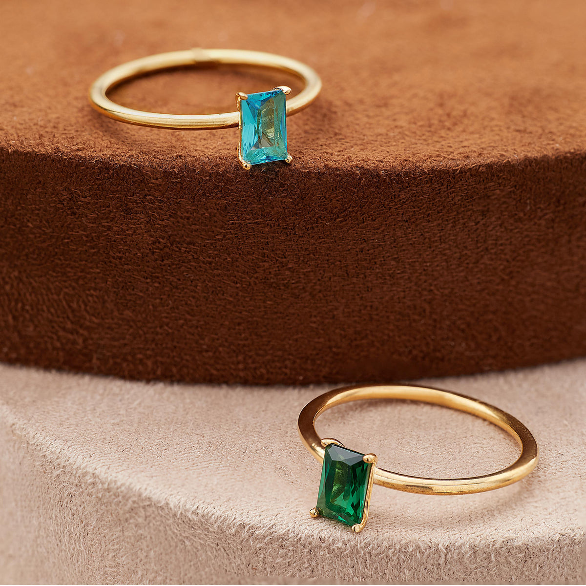 Emerald Cut Birthstone Ring