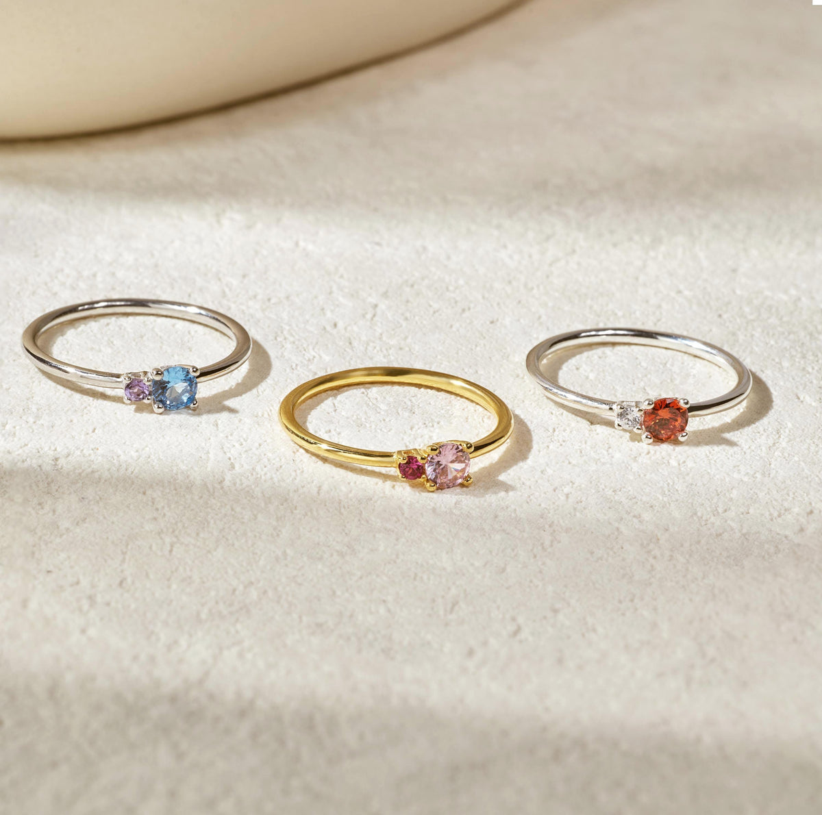 Couple Birthstone Ring