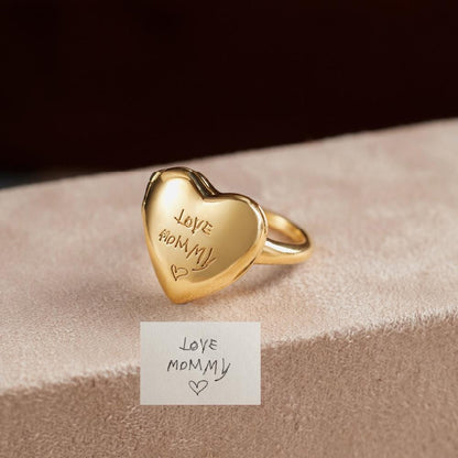 Personalized Heart Locket Ring