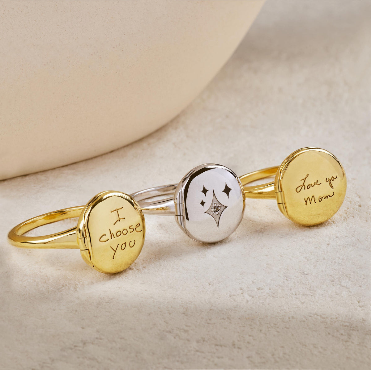 Custom Round Locket Ring