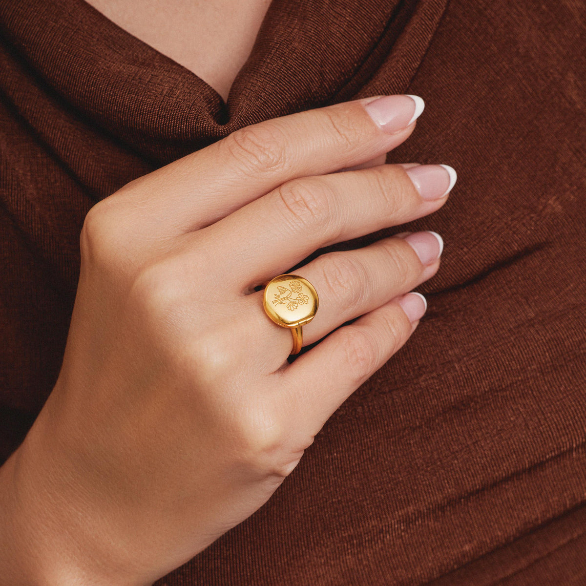 Custom Round Locket Ring