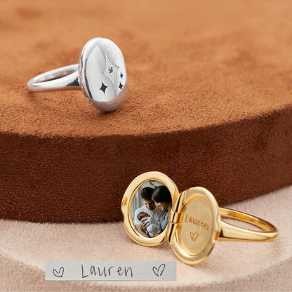 Personalized Couple Locket Ring