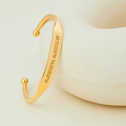 Personalized Bar Cuff Bracelet